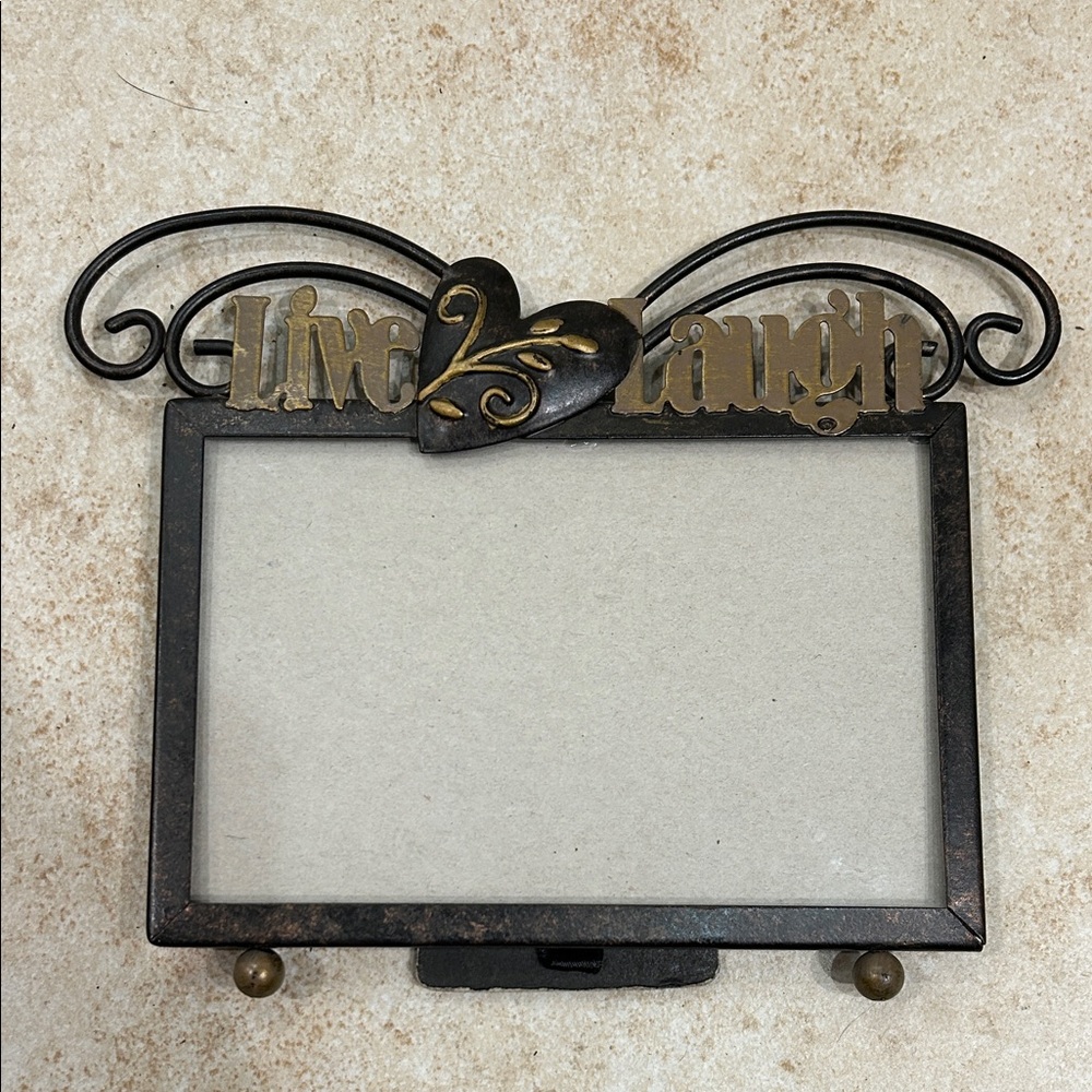 Live Laugh Metal Photo Frame - Black and Gold